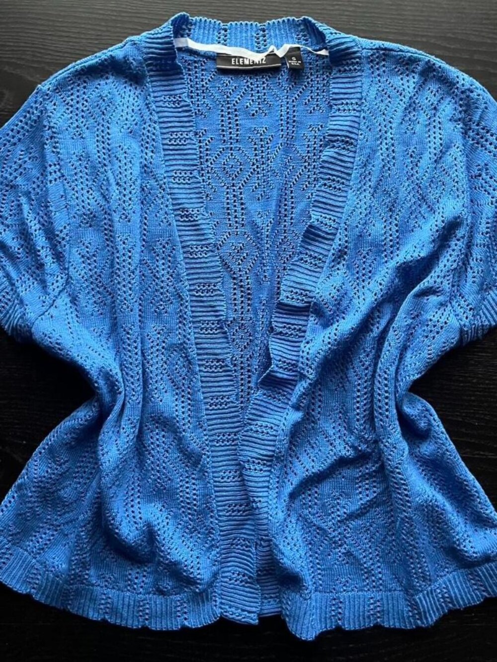 Elementz Periwinkle Pointelle Knit Cardigan